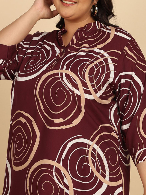 KALINI Plus Size Floral Printed Pure Cotton Top With Palazzos - Image 2
