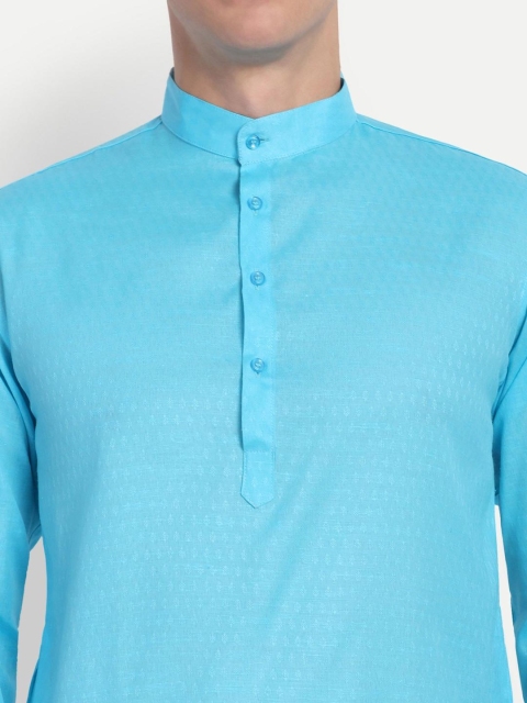 4u Fashion Men Ethnic Motifs Printed Festive Cotton Straight Kurta - Image 4