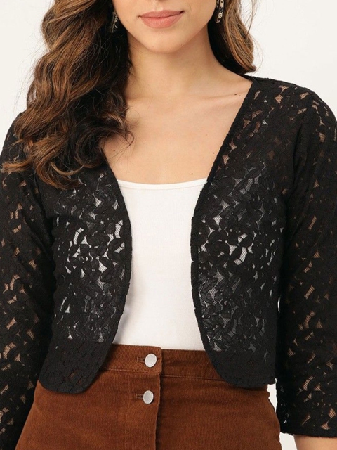 Moonaa Fashion Three-Quarter Sleeves Cotton Shrug - Image 3