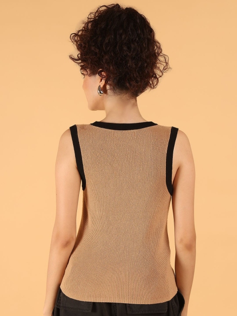 NoBarr Women Open Knit Ribbed Cotton Sweater Vest - Image 5