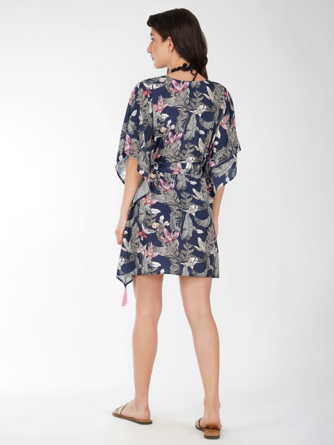 SZN Women Printed Embroidered Tie-Up Shrug - Image 4