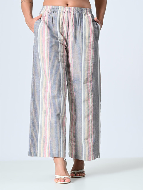 OTIRA Women Striped Straight Palazzos