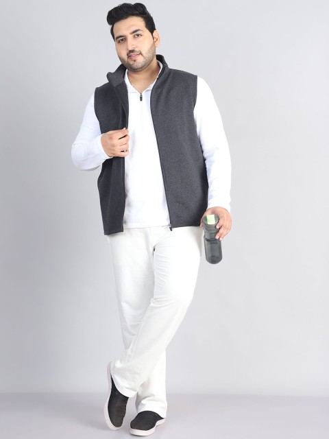 A AND K Men Plus Size Solid Mock Collar Gilet Jacket - Image 5