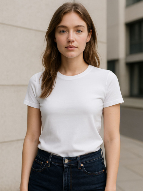 DressBerry Round Neck Pure Cotton Slim Fit T-shirt