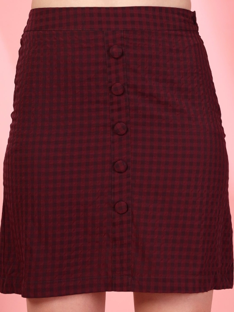 BEING NAUGHTY Checked Straight Above Knee Skirts - Image 7
