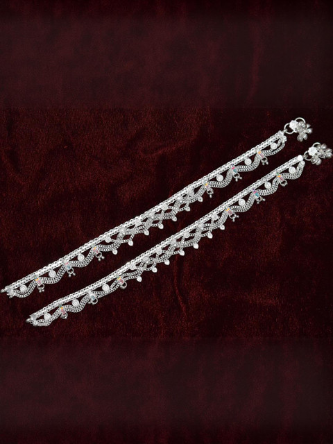 AanyaCentric Set Of 4 Silver-Plated Anklet
