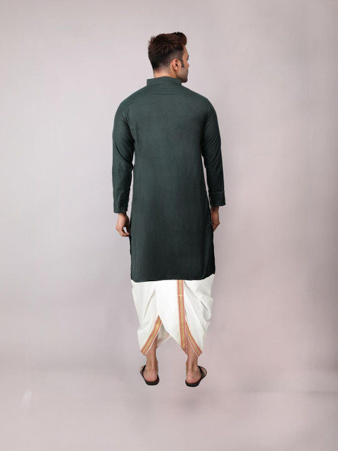 ADARNIYA Men Embroidered Straight Kurta Set - Image 4