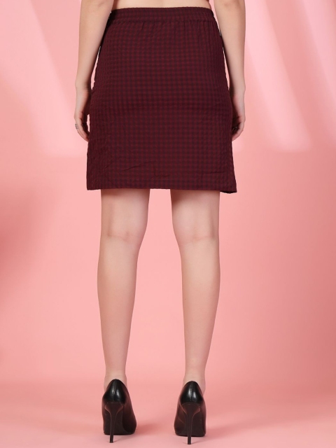BEING NAUGHTY Checked Straight Above Knee Skirts - Image 4