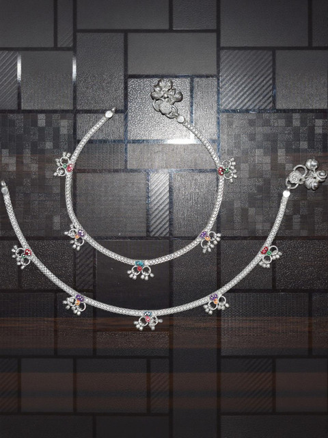 AanyaCentric Set Of 4 Silver-Plated Anklet