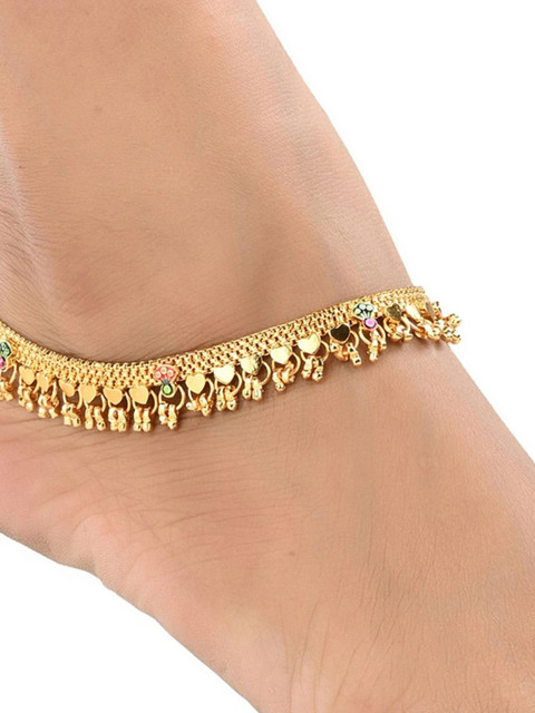 AanyaCentric Set Of 2 Gold-Plated Anklet
