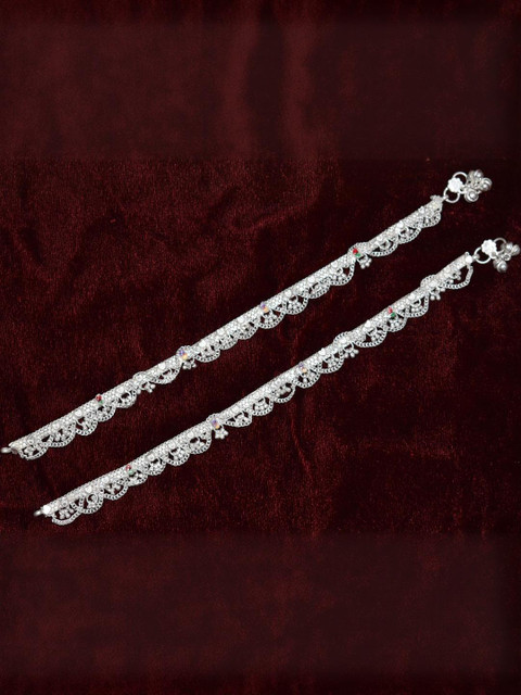 AanyaCentric Set Of 4 Silver-Plated Anklet