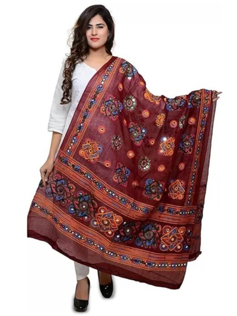 PK HUB Dyed Tie and Dye Dupatta with Mirror Work