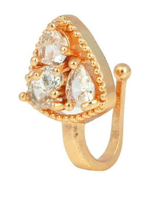 SHREEVARAM Gold-Plated Brass Nose Ring