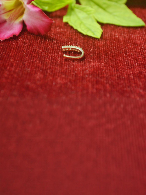 SHREEVARAM Cubic Zirconia Diamond Gold-Plated Brass Nose Ring - Image 3