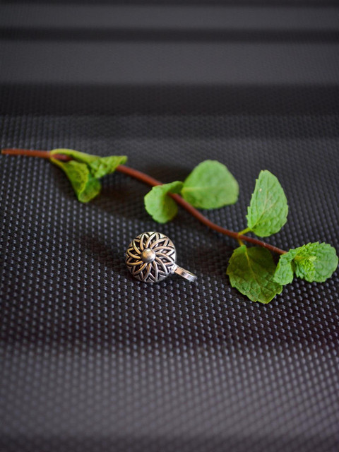 SHREEVARAM Silver Plated Brass Nose Ring