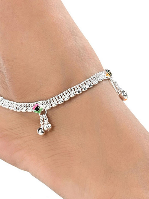 AanyaCentric Set Of 2 Silver-Plated Anklet