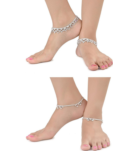 AanyaCentric Set Of 4 Silver-Plated Anklet - Image 2