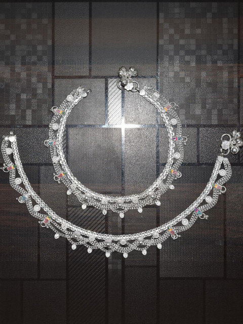 AanyaCentric Set Of 4 Silver-Plated Anklet
