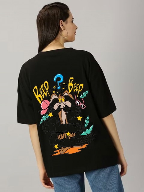 Kasendra Women Wile E. Coyote Print Oversized T-shirt