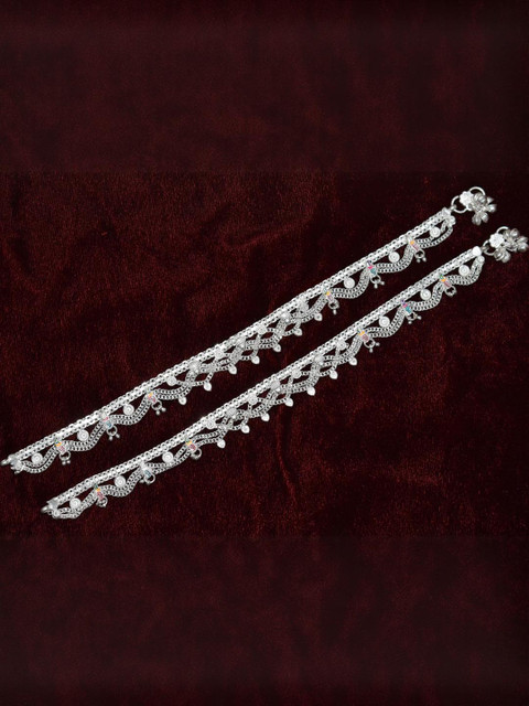 AanyaCentric Set Of 4 Silver-Plated Anklet