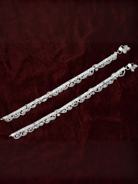 AanyaCentric Set Of 4 Silver-Plated Anklet