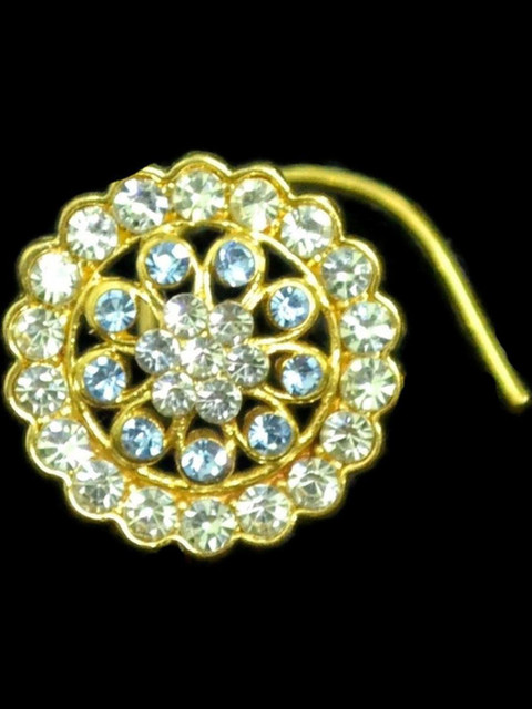 SHREEVARAM Gold-Plated Brass Nose Ring