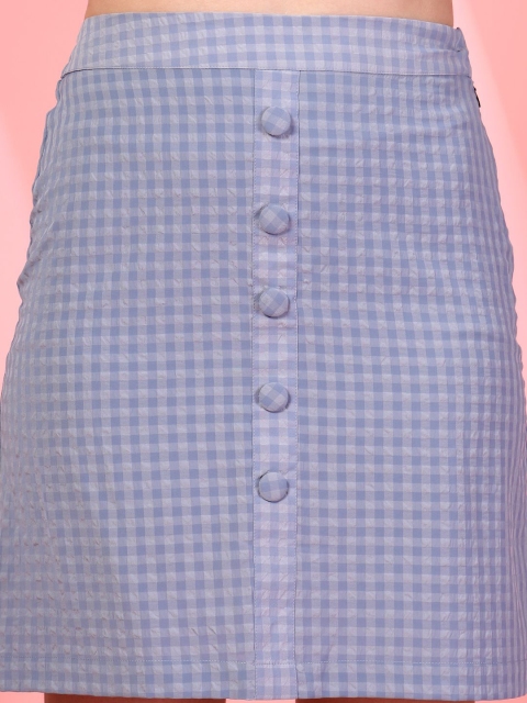 BEING NAUGHTY Checked Straight Above Knee Skirts - Image 7