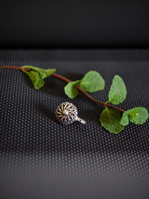 SHREEVARAM Silver Plated Brass Nose Ring