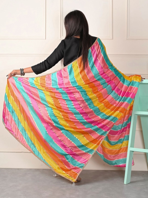 Apratim Striped Gotta Patti Pure Silk Dupatta - Image 4
