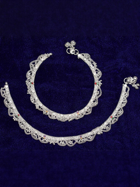 AanyaCentric Set Of 4 Silver-Plated Anklet