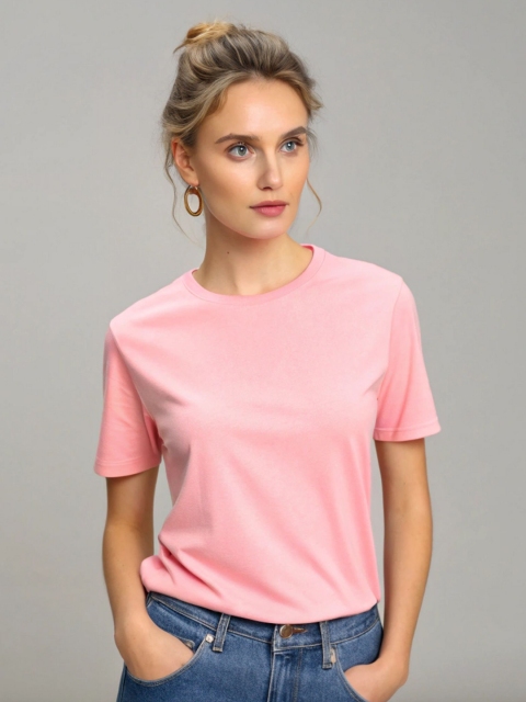 DressBerry Women Bio Finish Slim Fit CottonT-shirt