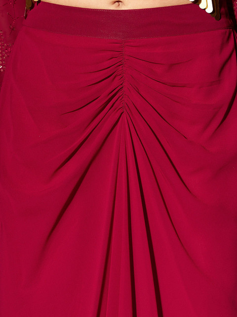 indo street Women Embellished Crop Top With Skirt Co-Ords - Image 3