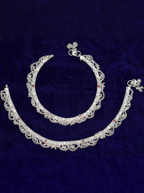 AanyaCentric Set Of 4 Silver-Plated Anklet - Image 4