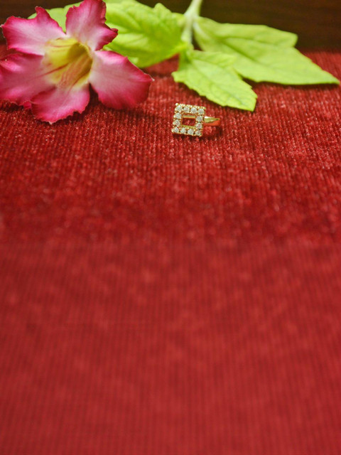 SHREEVARAM Cubic Zirconia Diamond Gold-Plated Brass Nose Ring