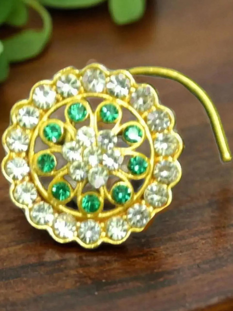 SHREEVARAM Gold-Plated Brass Nose Ring