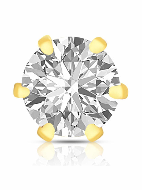 SHREEVARAM Cubic Zirconia Gold-Plated Brass Nose Ring