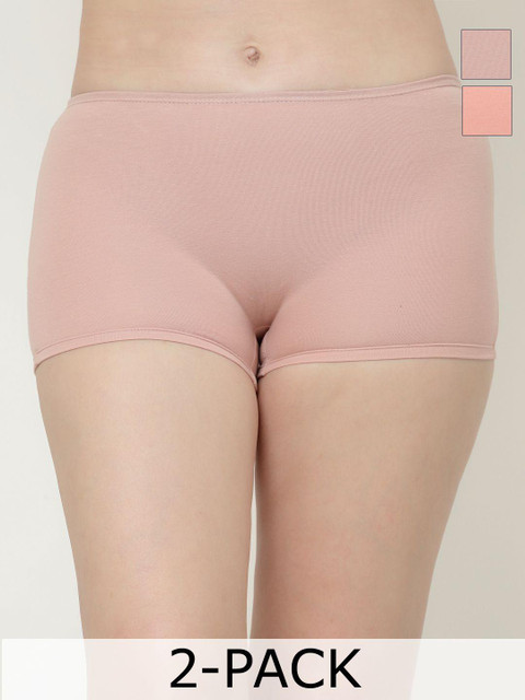 Floret Set Of 2 Boy Shorts Mid-Rise Briefs