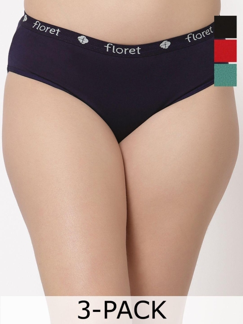 Floret Set Of 3 Basic Mid-Rise Briefs