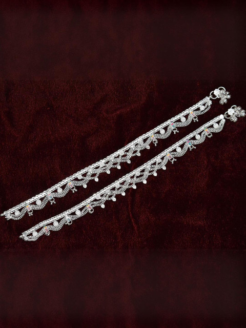 AanyaCentric Set Of 4 Silver-Plated Anklet