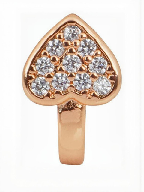 SHREEVARAM Cubic Zirconia Diamond Gold-Plated Brass Nose Ring