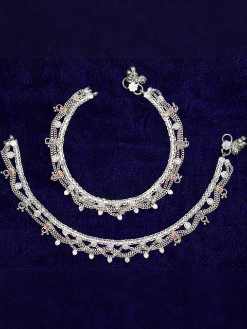 AanyaCentric Set Of 4 Silver-Plated Anklet