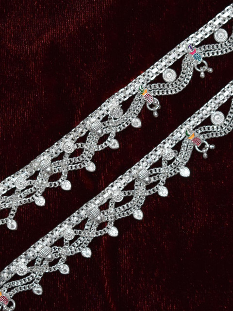 AanyaCentric Set Of 4 Silver-Plated Anklet - Image 5