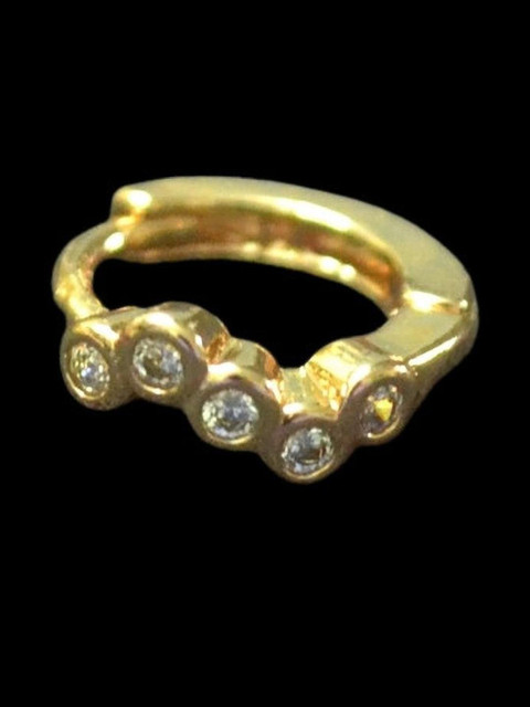 SHREEVARAM Diamond Gold-Plated Brass Nose Ring