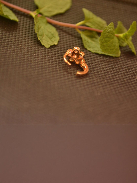 SHREEVARAM Gold-Plated Brass Nose Ring