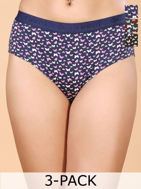 Floret Set Of 3 Hipster Mid-Rise Briefs