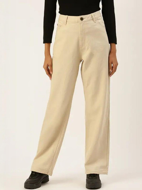 SZN Women Classic Regular Fit Mid-Rise Baggy Stretchable Jeans