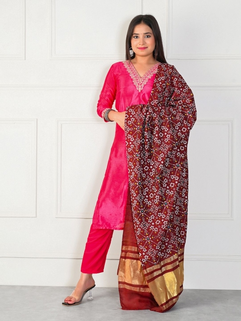Apratim Printed Dupatta with Zari - Image 4