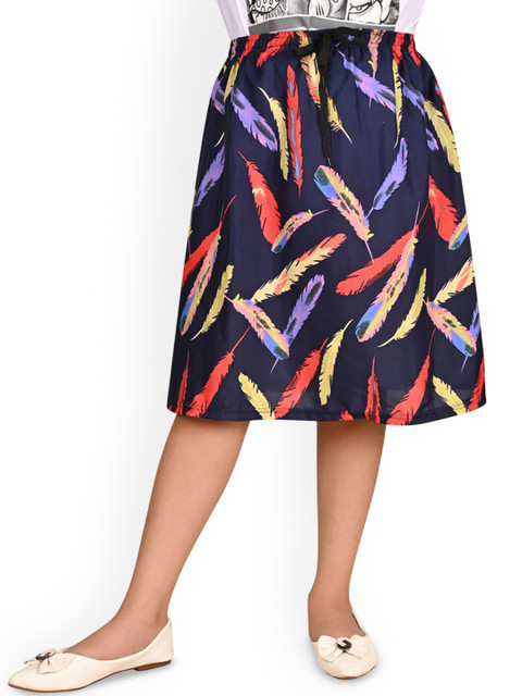 BAESD Girls Abstract Printed Knee-Length Skirts