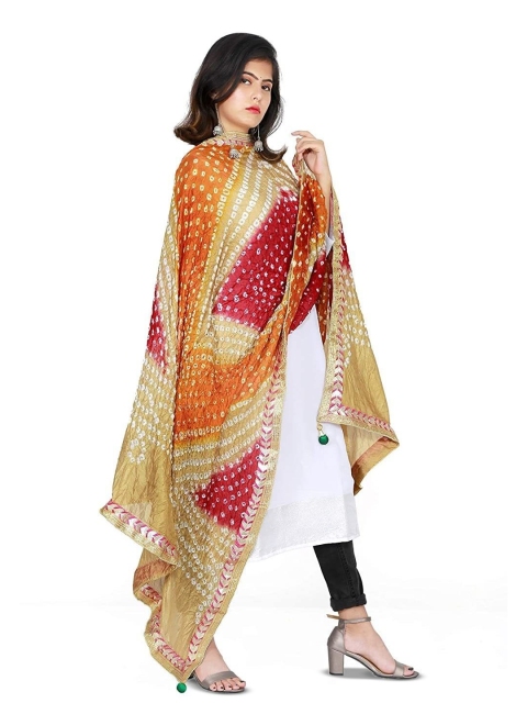 PK HUB Art Silk Tie and Dye Dupatta