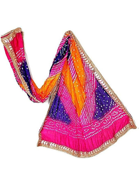 PK HUB Art Silk Tie and Dye Dupatta